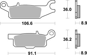 Yamaha YFM Grizzly Brake Pads - Rear - Brembo OE Powersports - Powersport Pads - `09-`16